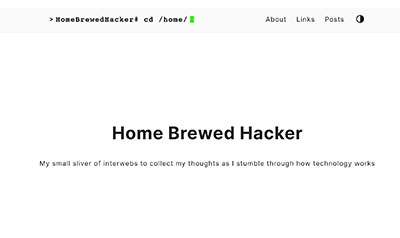 Home Brewed Hacker website image.