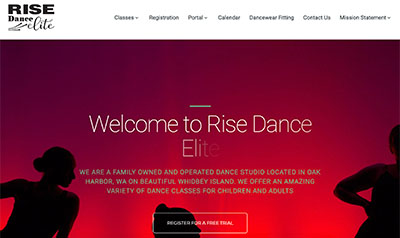 Rise Dance Elite website image.